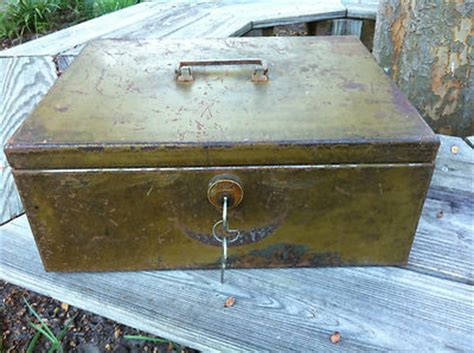 antique heavy steel lock box|Antique Lock Boxes .